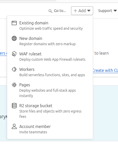 CloudFlare add pages