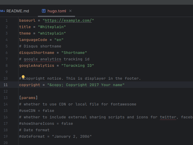 Hugo configuration